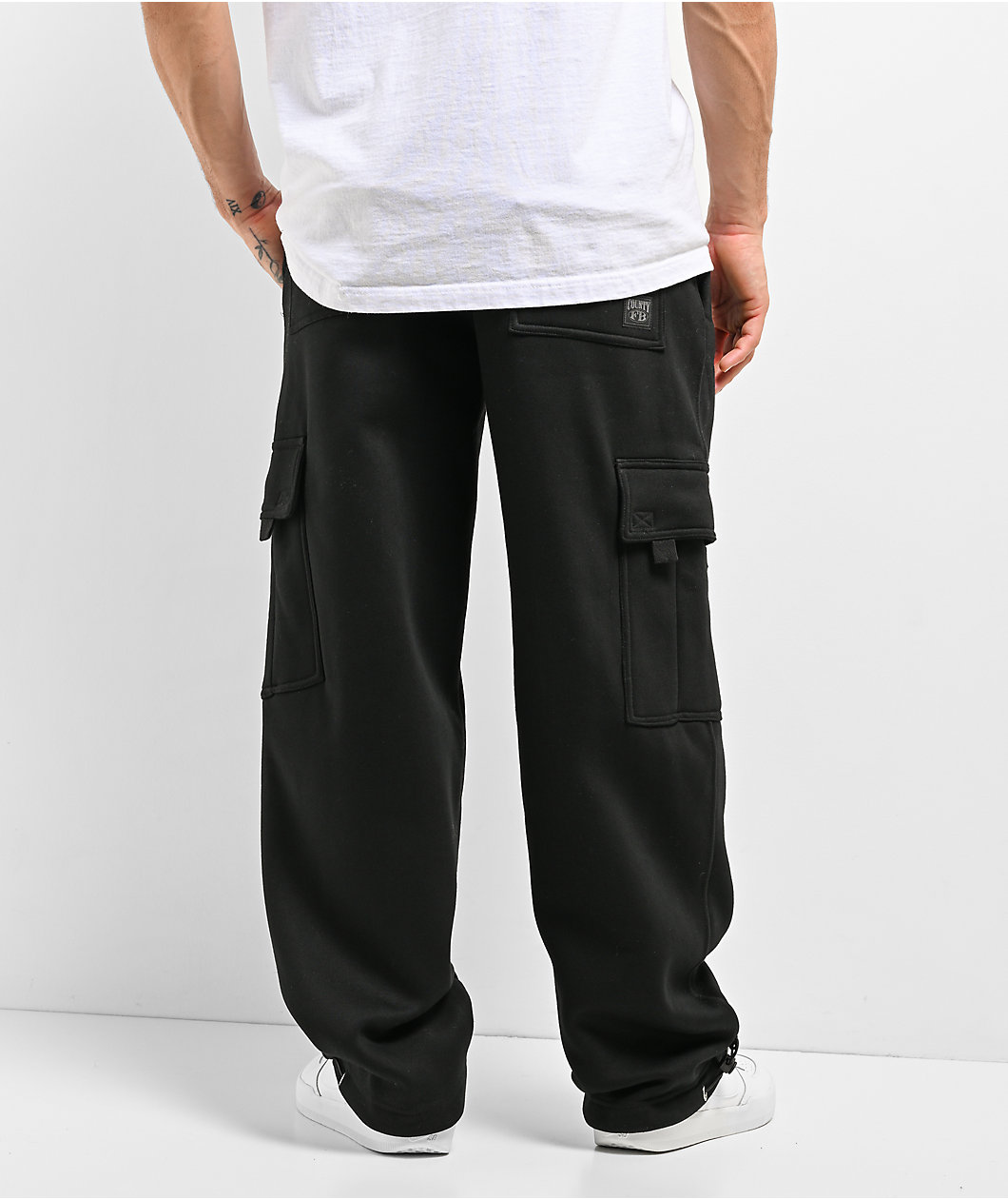 FB County Black Heavyweight Baggy Cargo Sweatpants