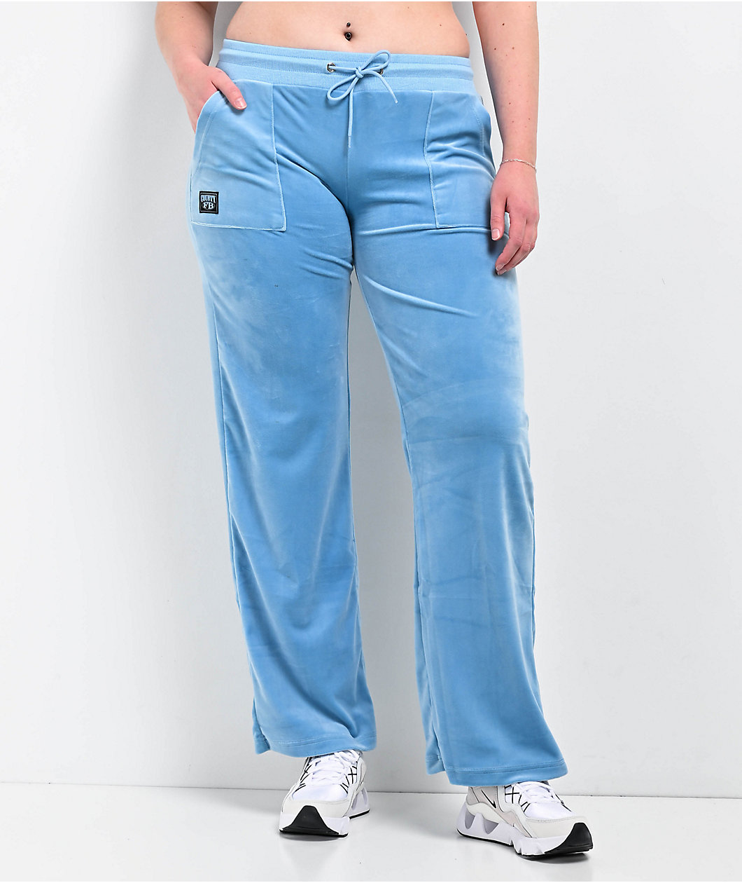 FB County Blue Velour Track Pants