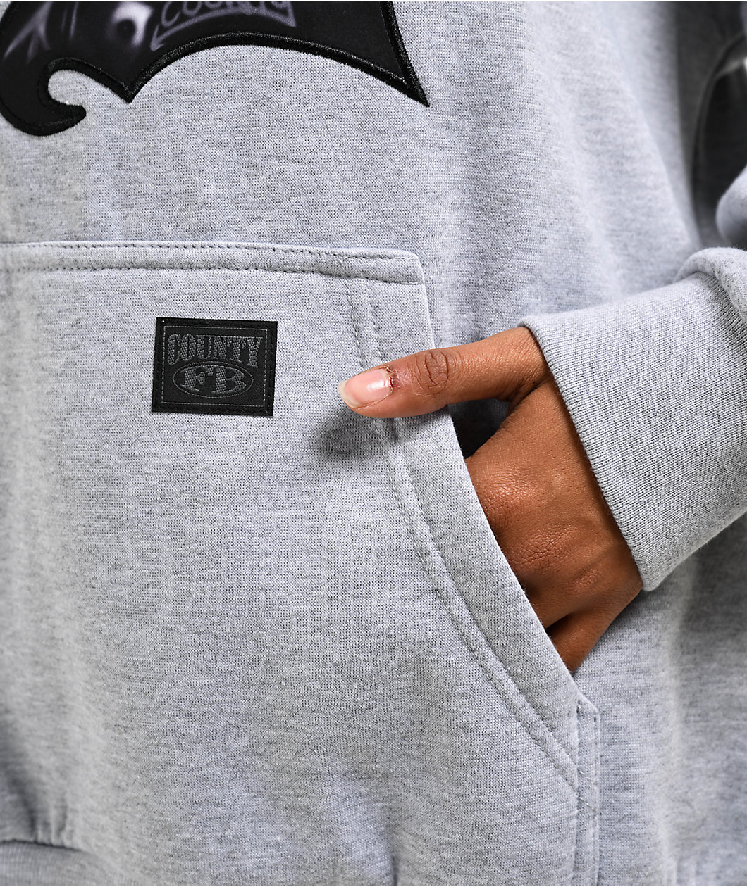 FB County Bold Embroidery Grey Hoodie