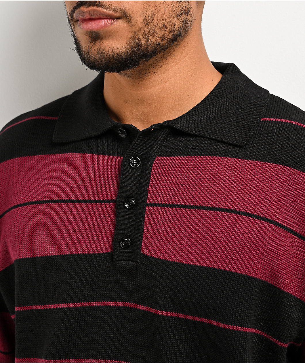 FB County Charlie Brown Black & Burgundy Polo Shirt