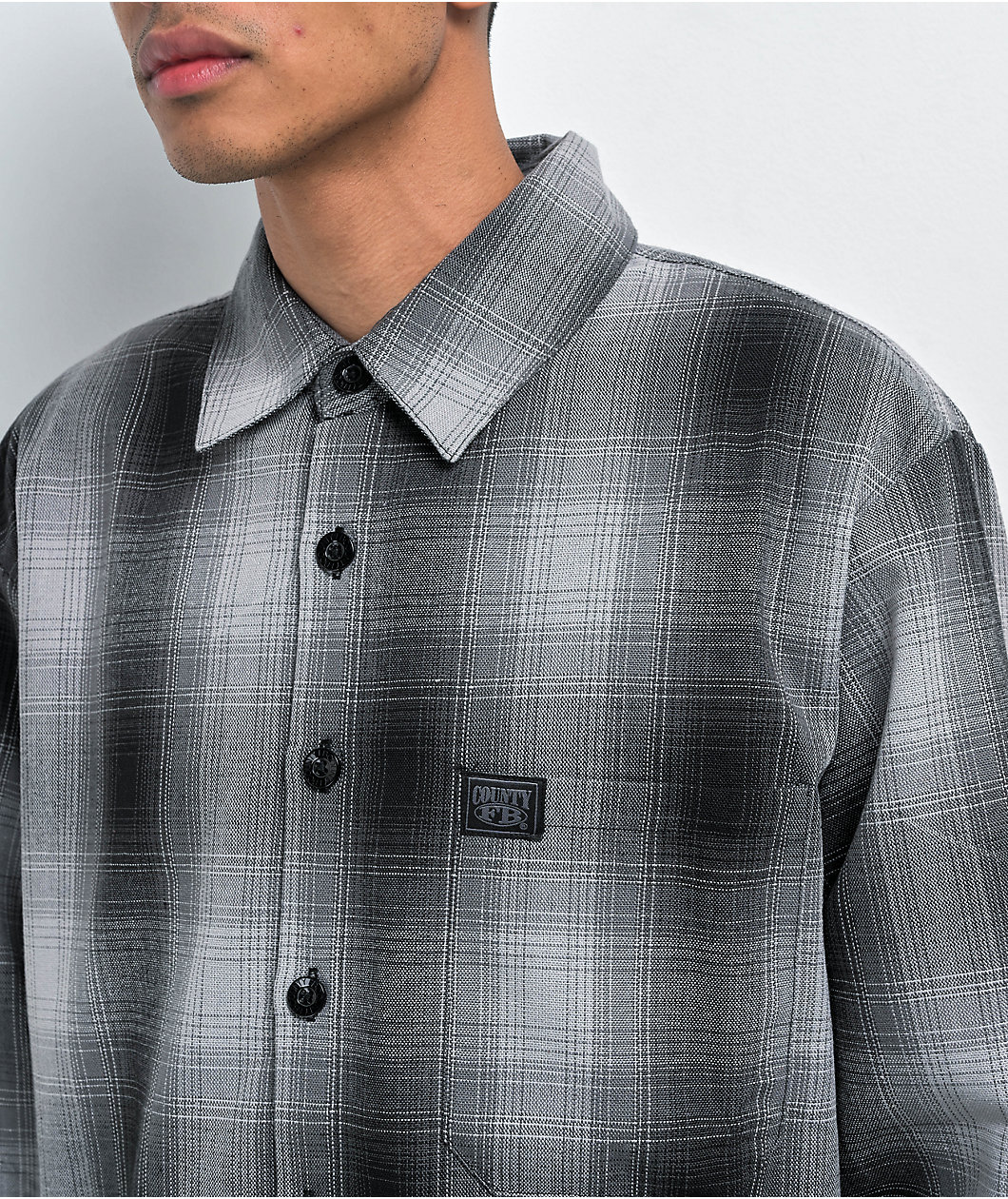 FB County Checker Black, White & Grey Flannel Shirt