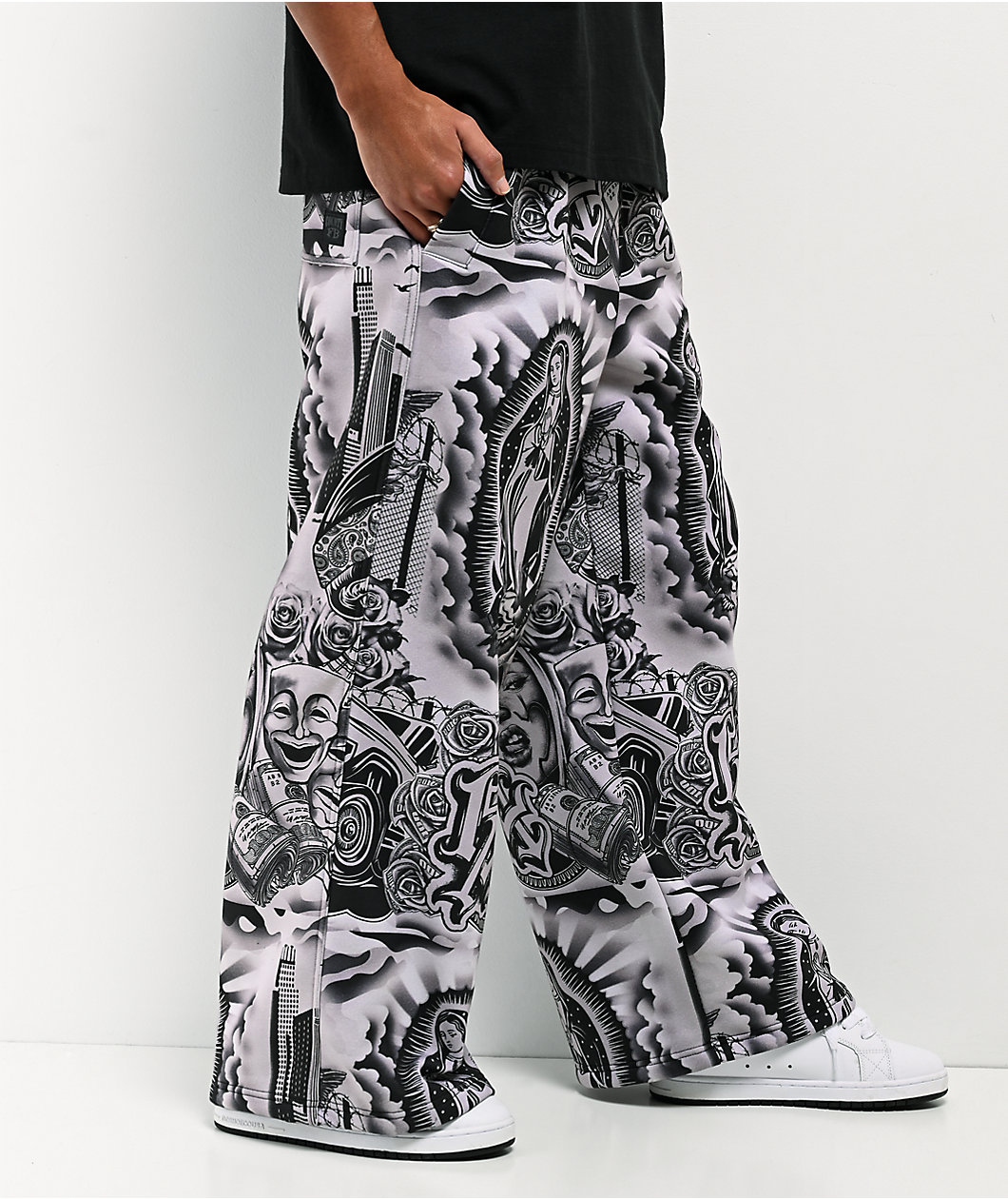 FB County Graffiti Grey Heavyweight Baggy Sweatpants
