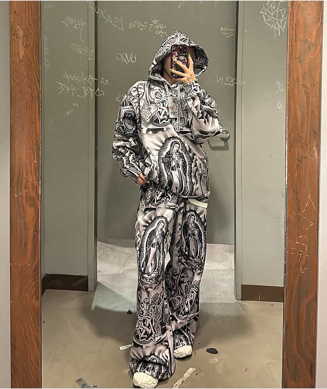 FB County Graffiti Grey Heavyweight Baggy Sweatpants