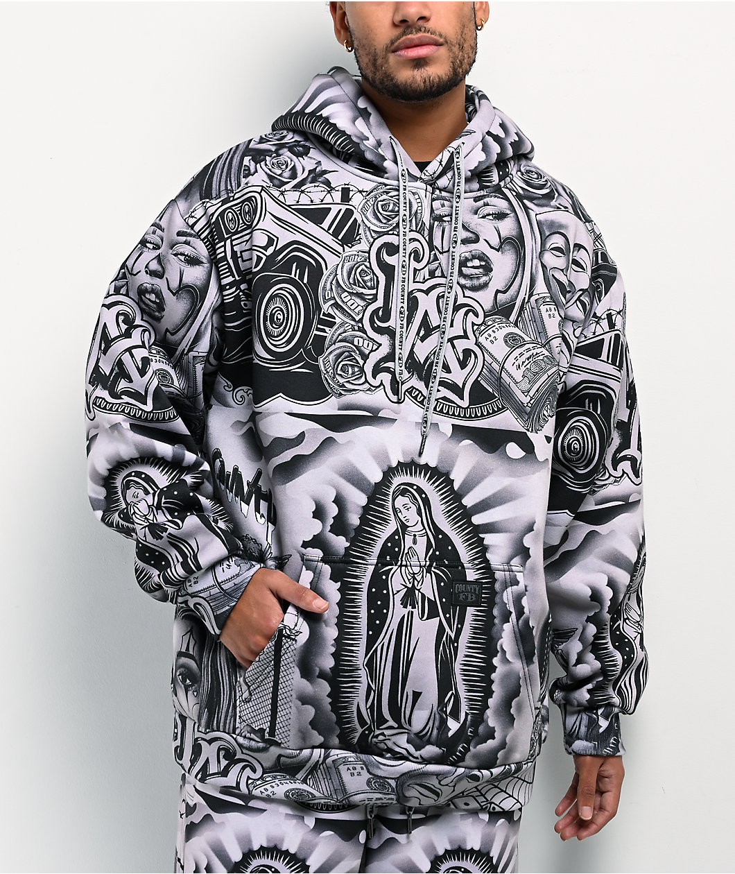 FB County Graffiti Grey Heavyweight Hoodie
