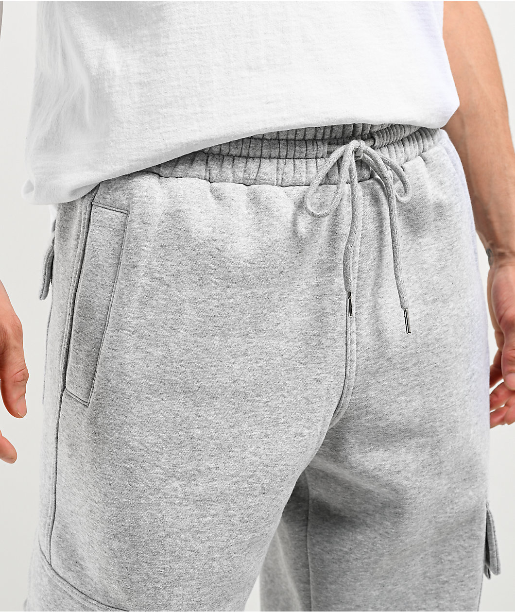 FB County Grey Heavyweight Baggy Cargo Sweatpants