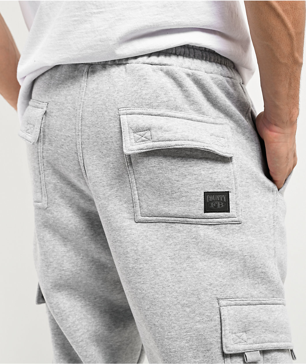 FB County Grey Heavyweight Baggy Cargo Sweatpants