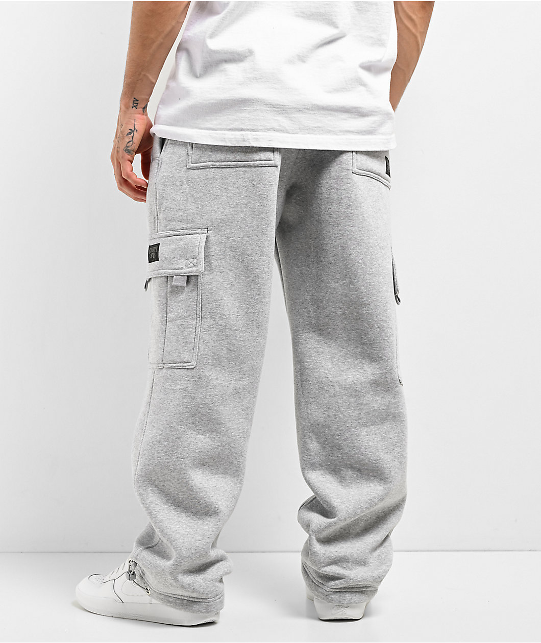 FB County Grey Heavyweight Baggy Cargo Sweatpants