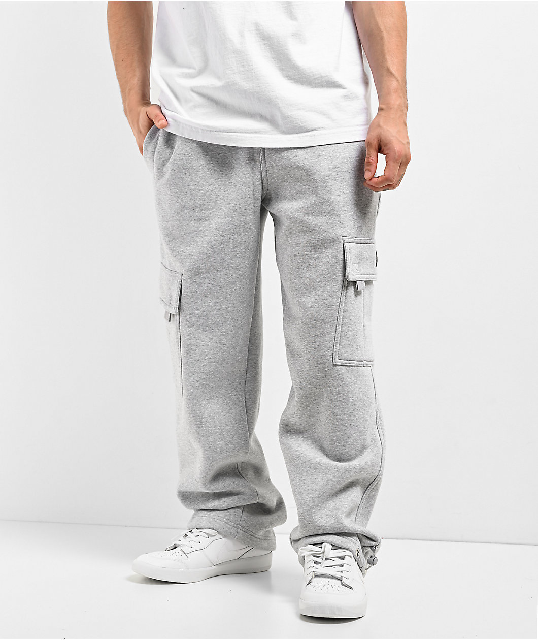 FB County Grey Heavyweight Baggy Cargo Sweatpants