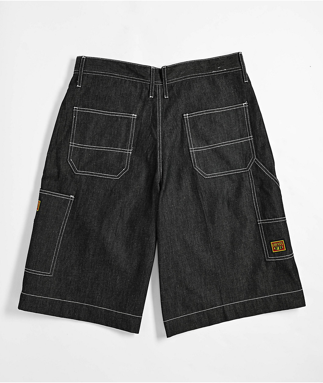 FB County Hard Denim Black Utility Shorts