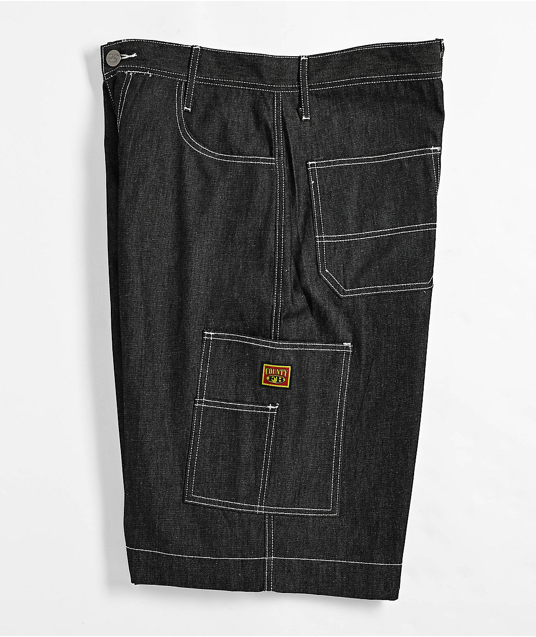 FB County Hard Denim Black Utility Shorts