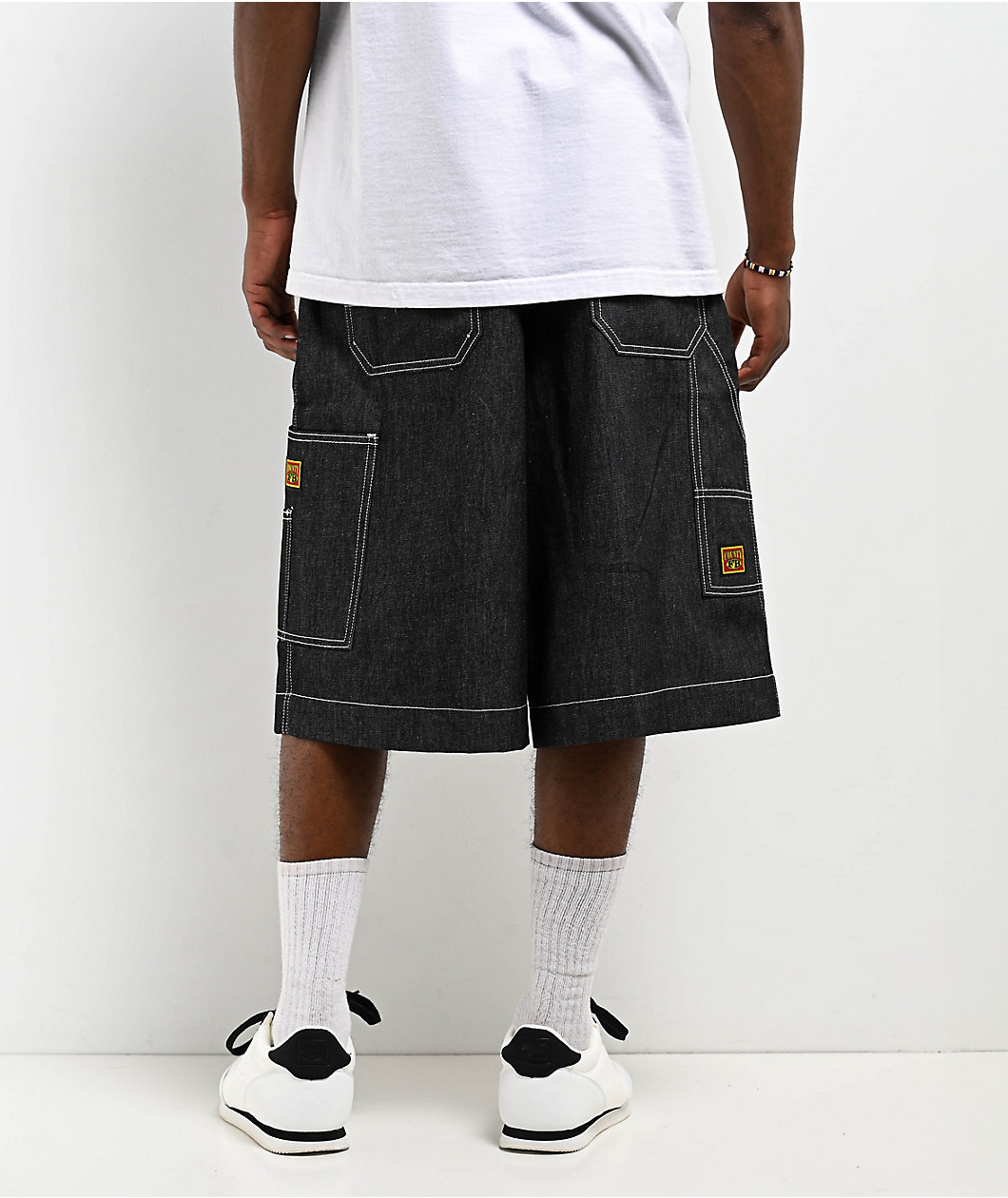 FB County Hard Denim Black Utility Shorts