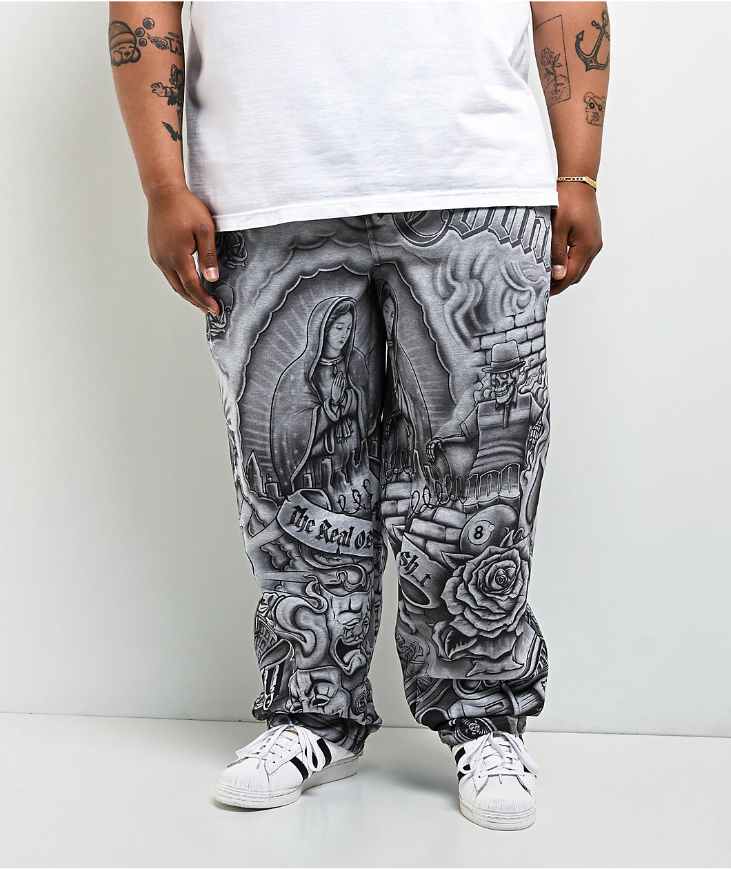 FB County Inked Up Grey Baggy Sweatpants