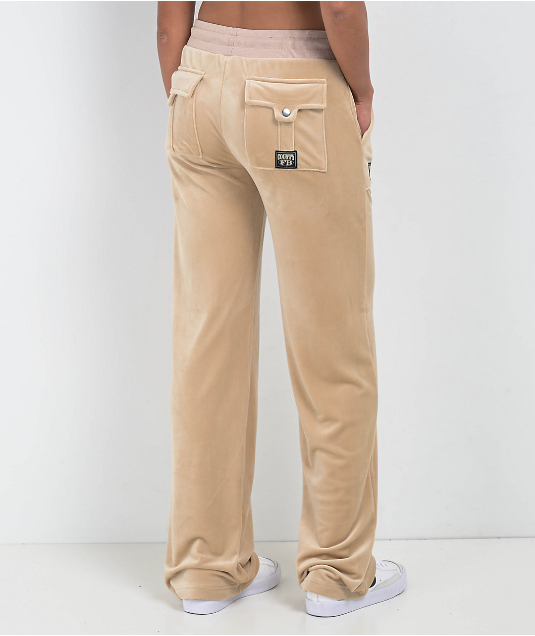 FB County Khaki Velour Track Pants