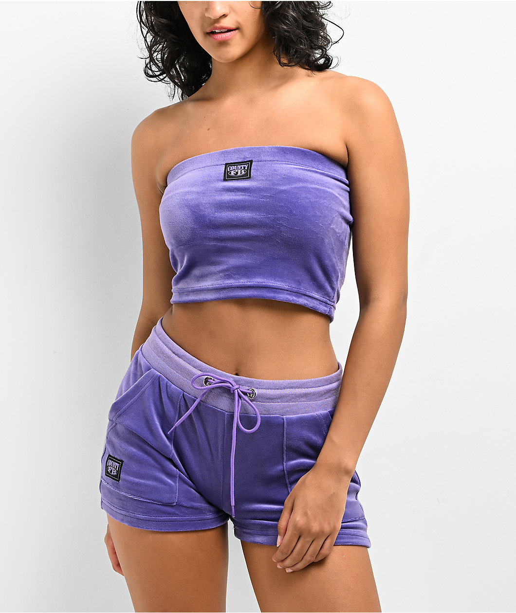 FB County Lavender Velour Tube Top