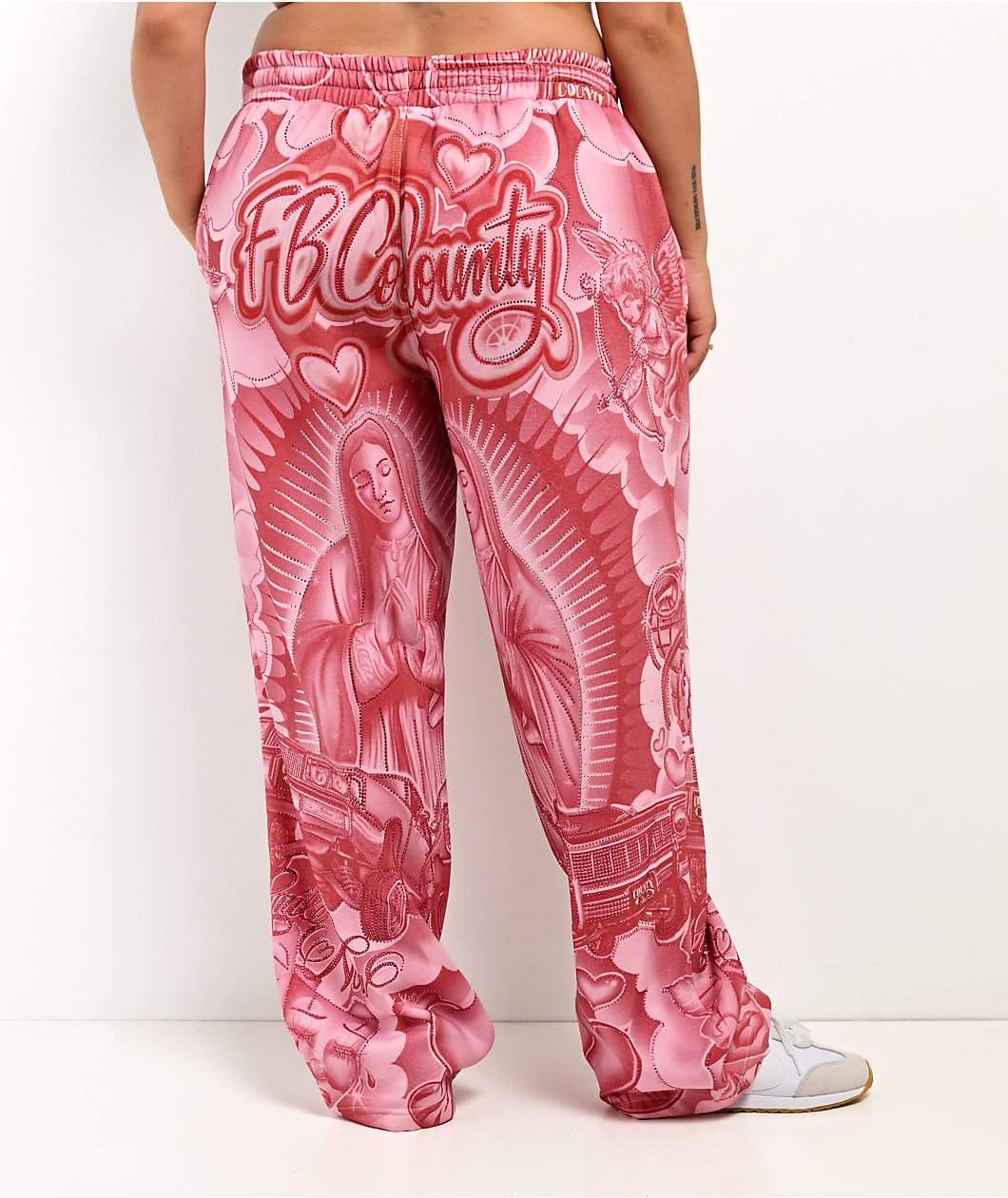 FB County Mi Amor Rhinestone Pink Sweatpants