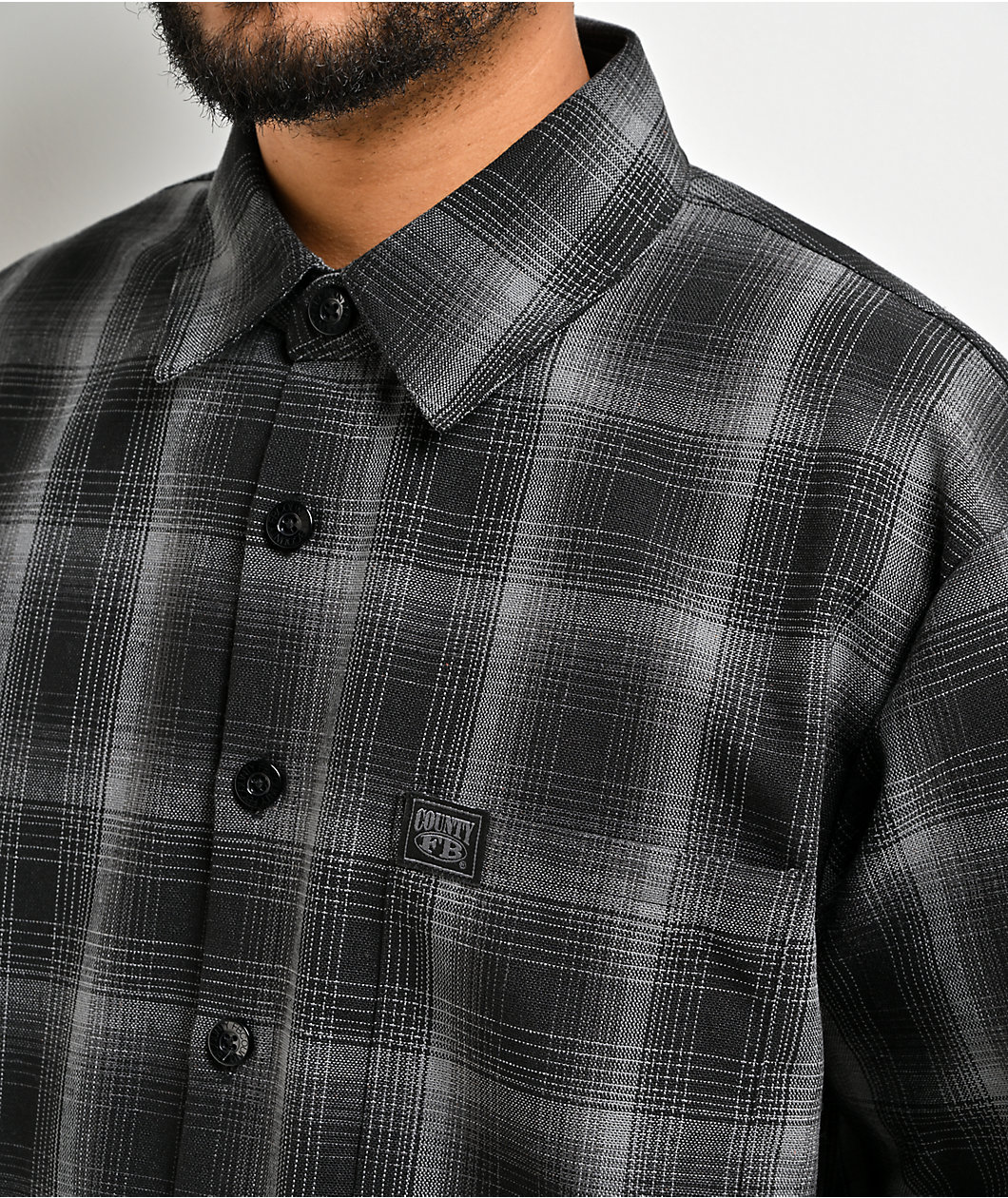 FB County Plaid Black Button Up Shirt