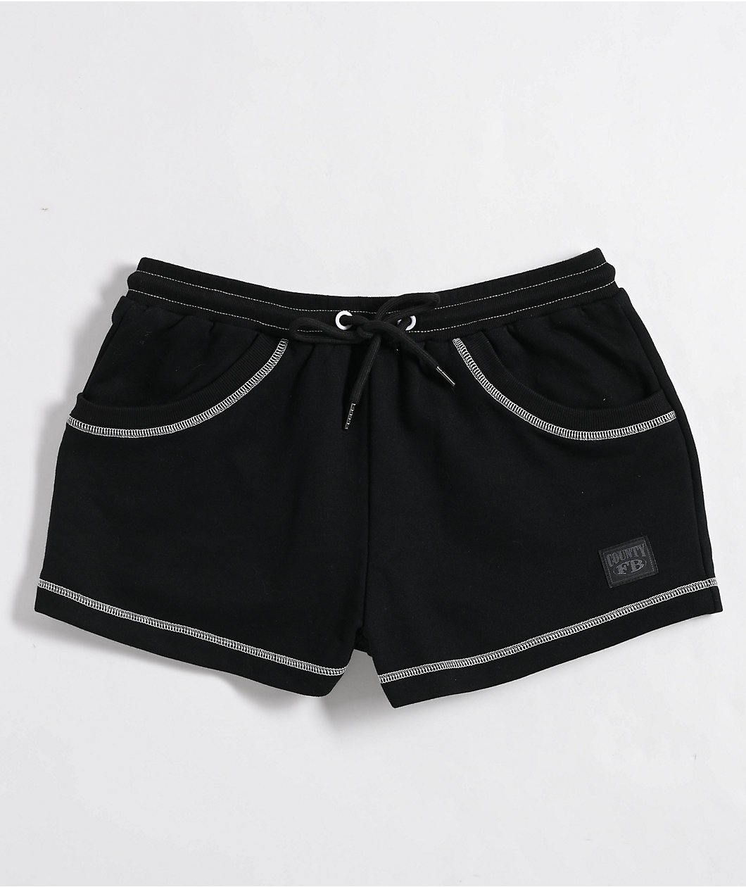 FB County Pop Stitch Black Sweat Shorts