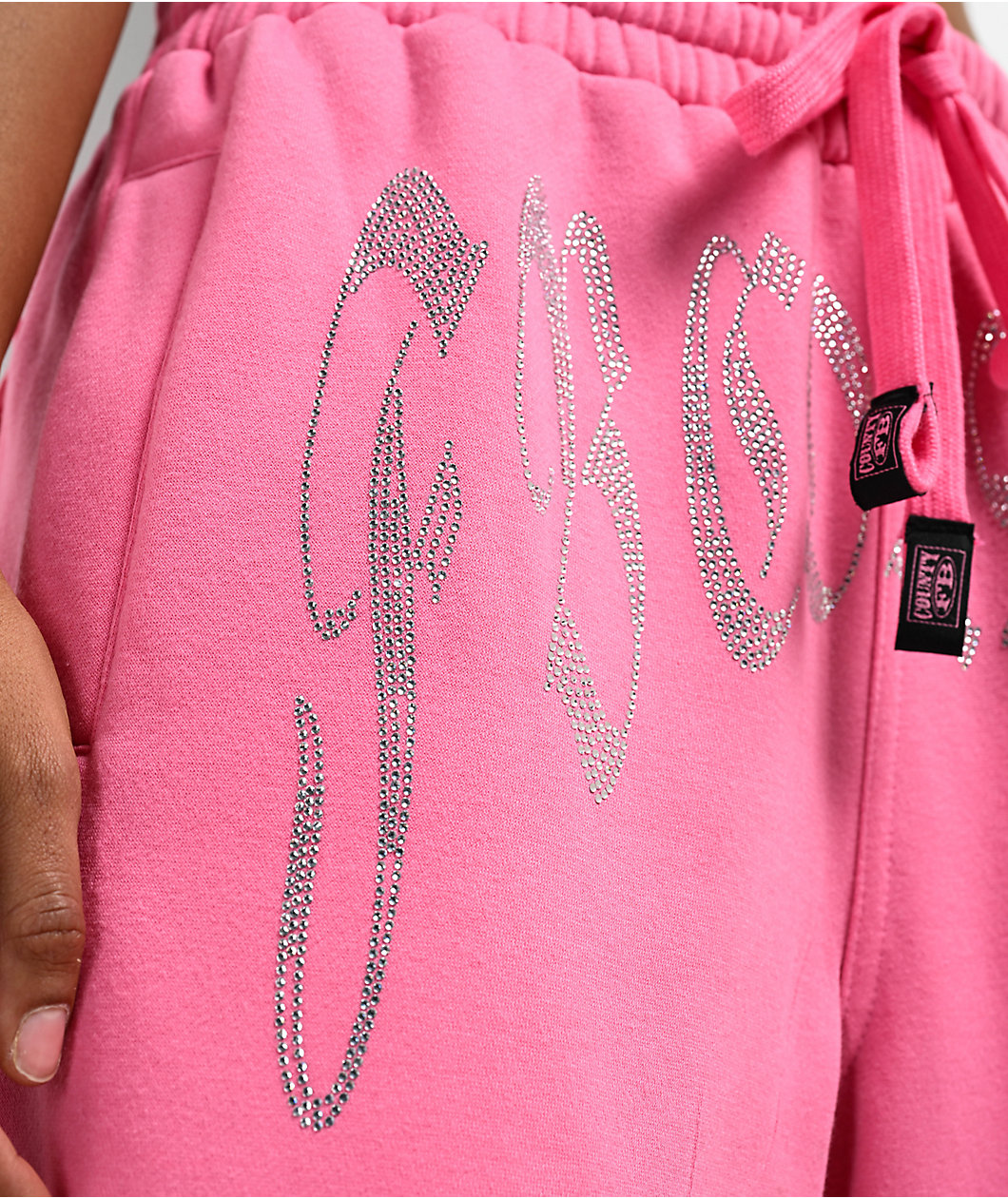 FB County Rhinestone Pink Sweatpants