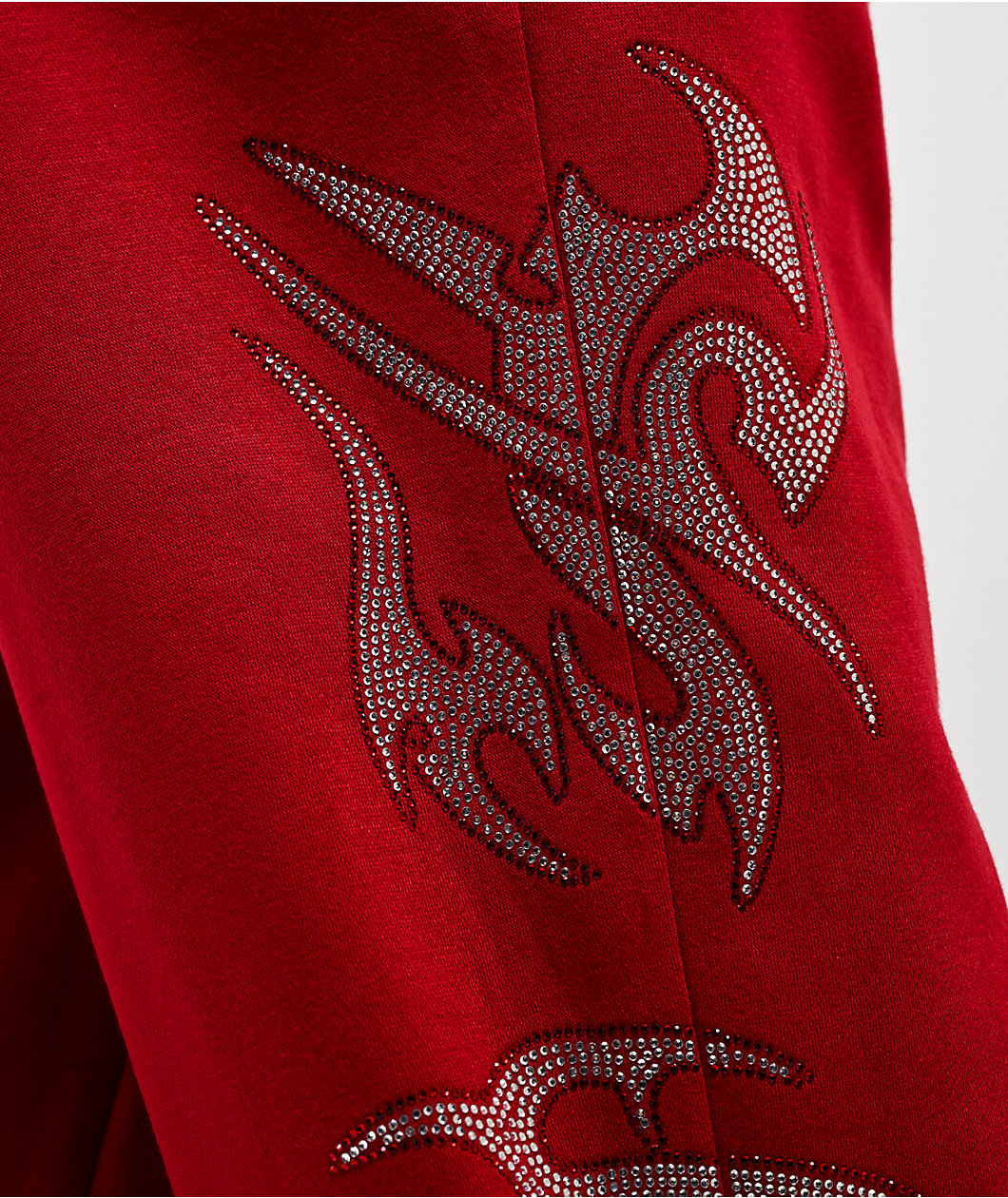 FB County Rhinestone Red Straight Leg Sweatpants