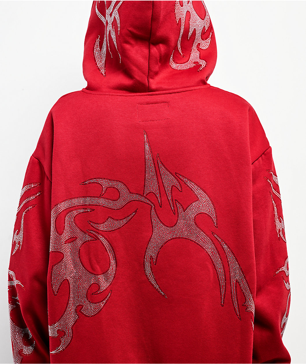FB County Rhinestone Red Zip Hoodie