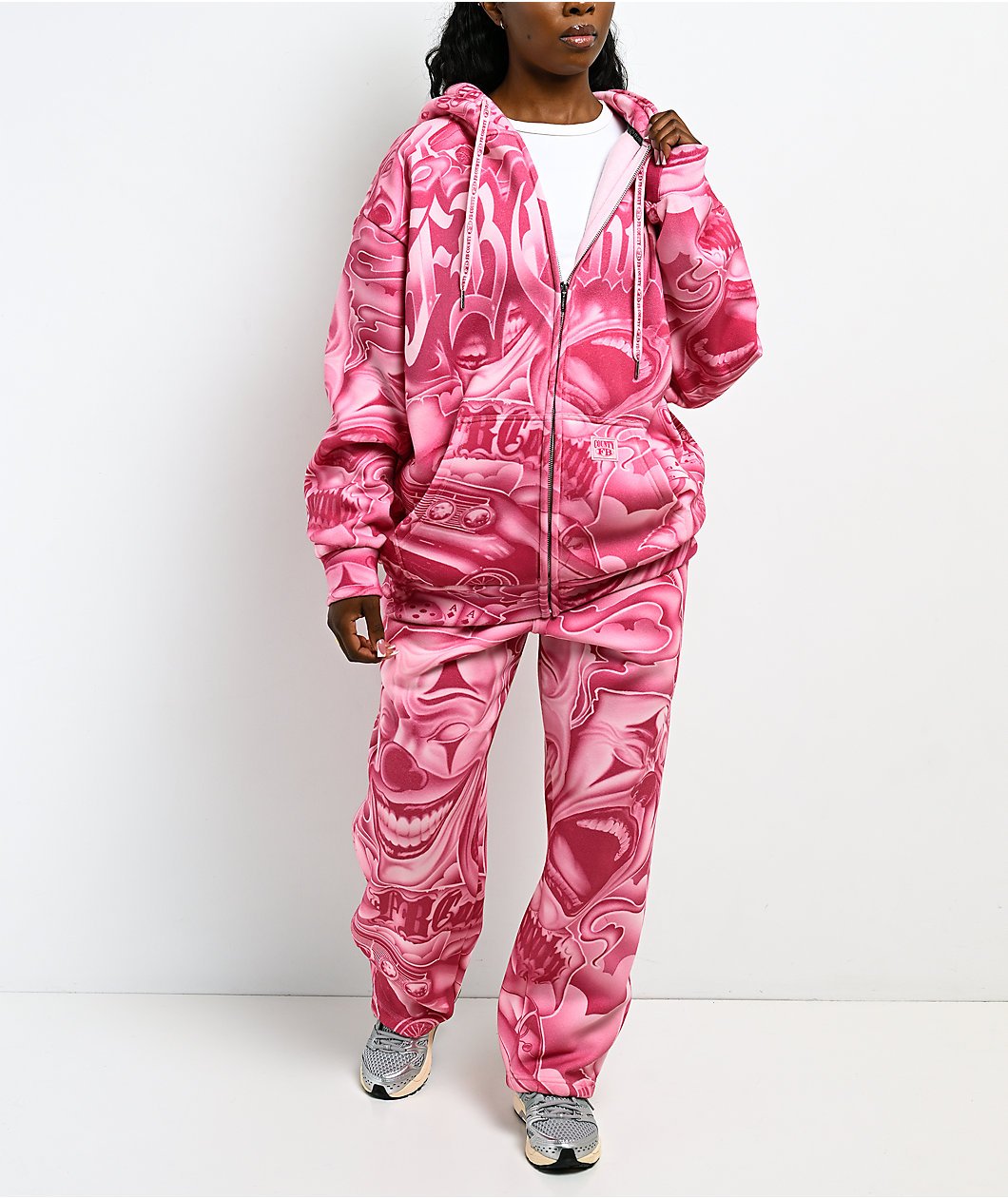 FB County Smile Now Cry Later Pink Sweatpants