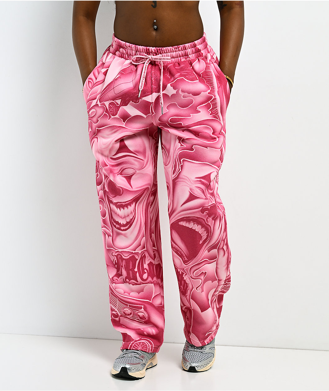 FB County Smile Now Cry Later Pink Sweatpants