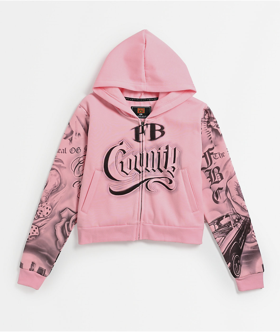 FB County Tatted Up Pink Zip Hoodie
