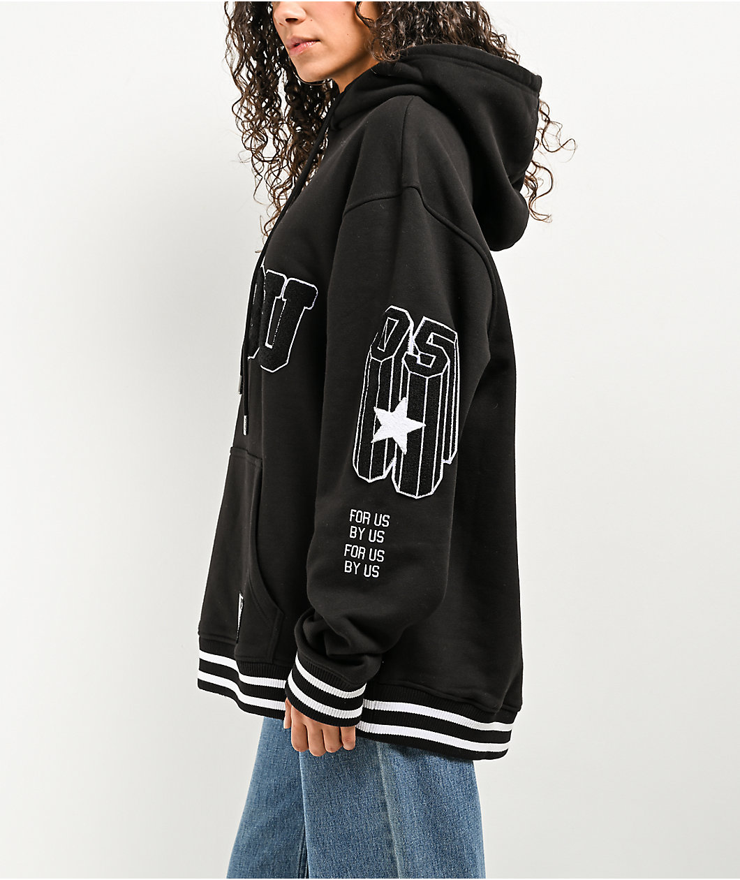 FUBU Chenille Logo Black Hoodie