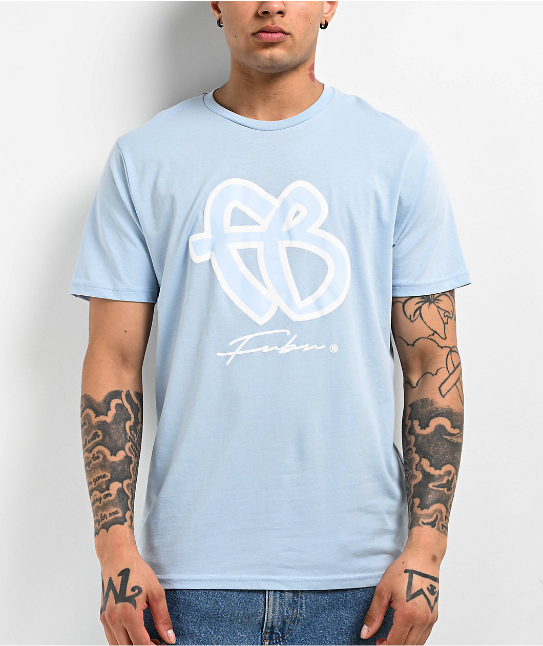 FUBU Cursive Sky Blue T-Shirt