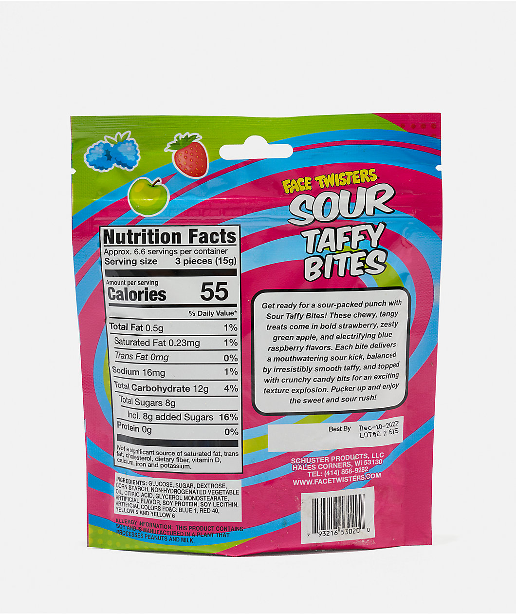 Face Twisters Sour Taffy Bites