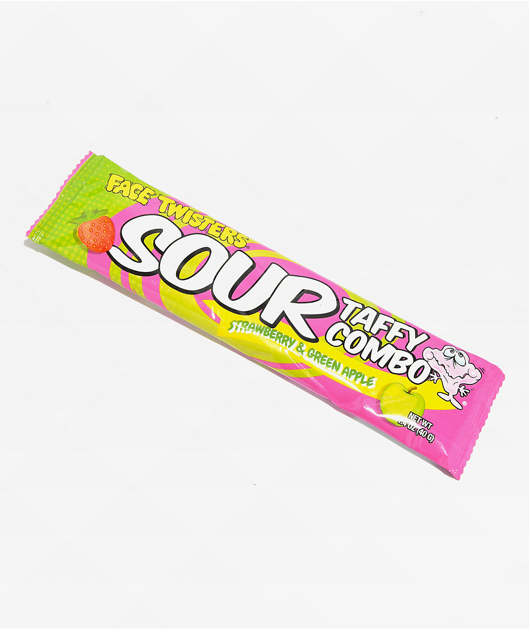 Face Twisters Strawberry & Green Apple Taffy Candy