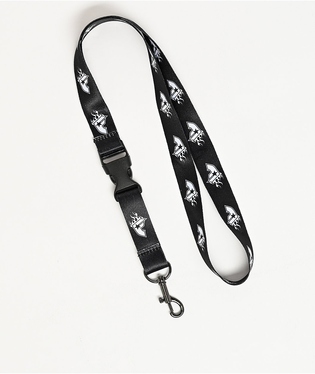 Famous Stars & Straps BOH Flames Black Lanyard