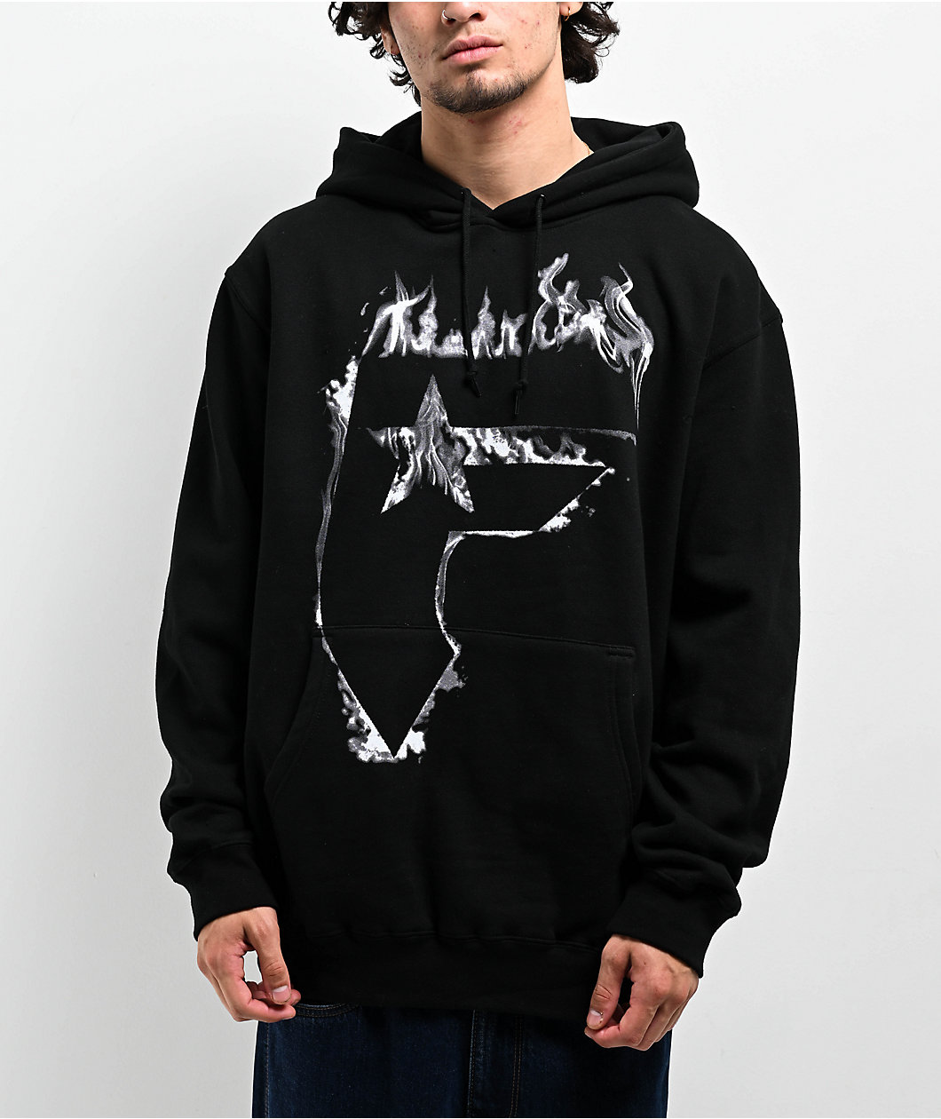 Famous Stars & Straps Burning Badge  Black Hoodie