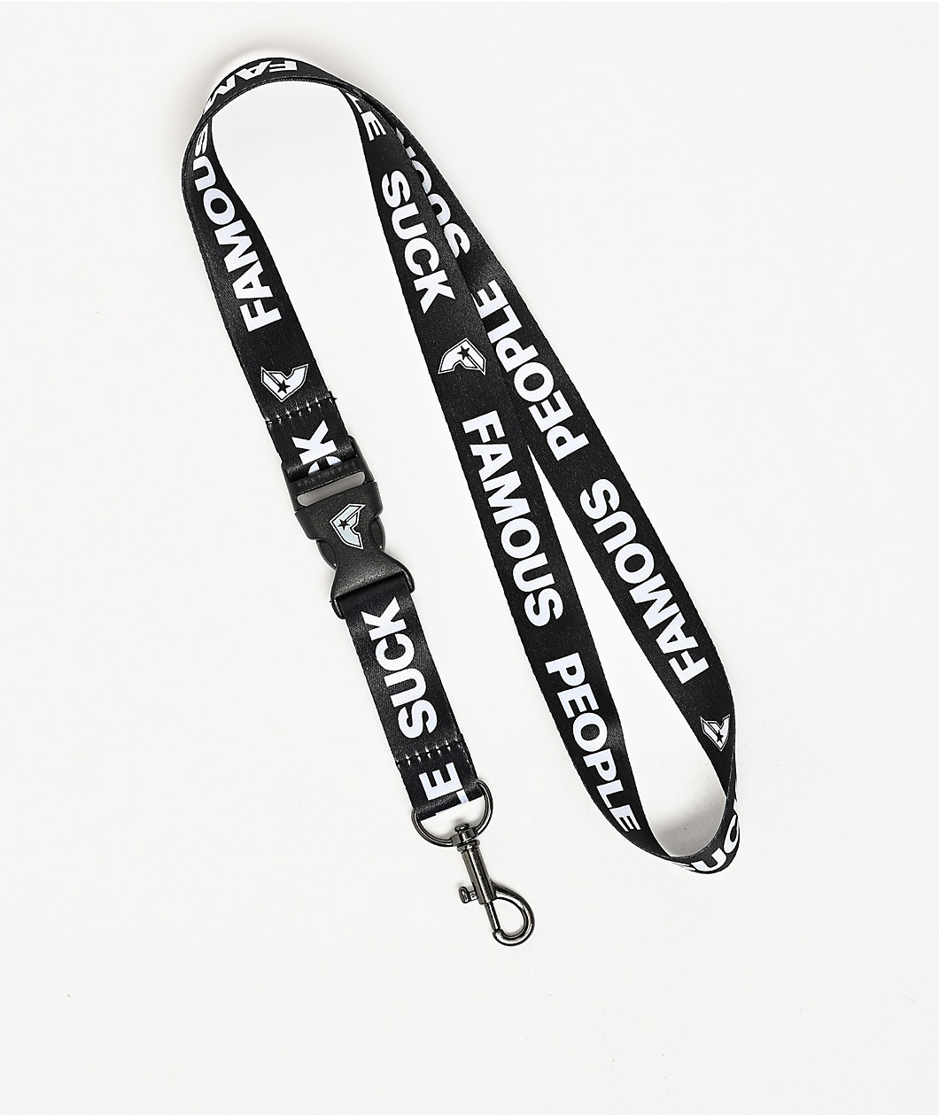 Famous Stars & Straps Famous People Suck Black Lanyard