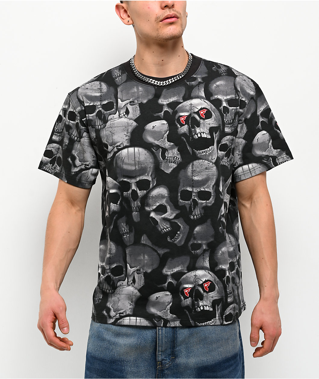 Famous Stars & Straps Skulls Black T-Shirt