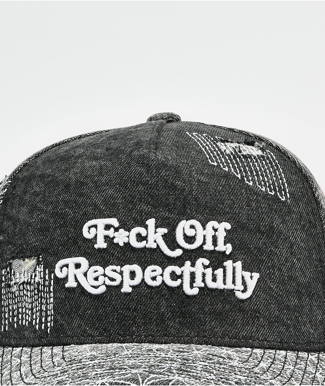 Field Grade Respectfully Shashiko Black Denim Snapback Hat