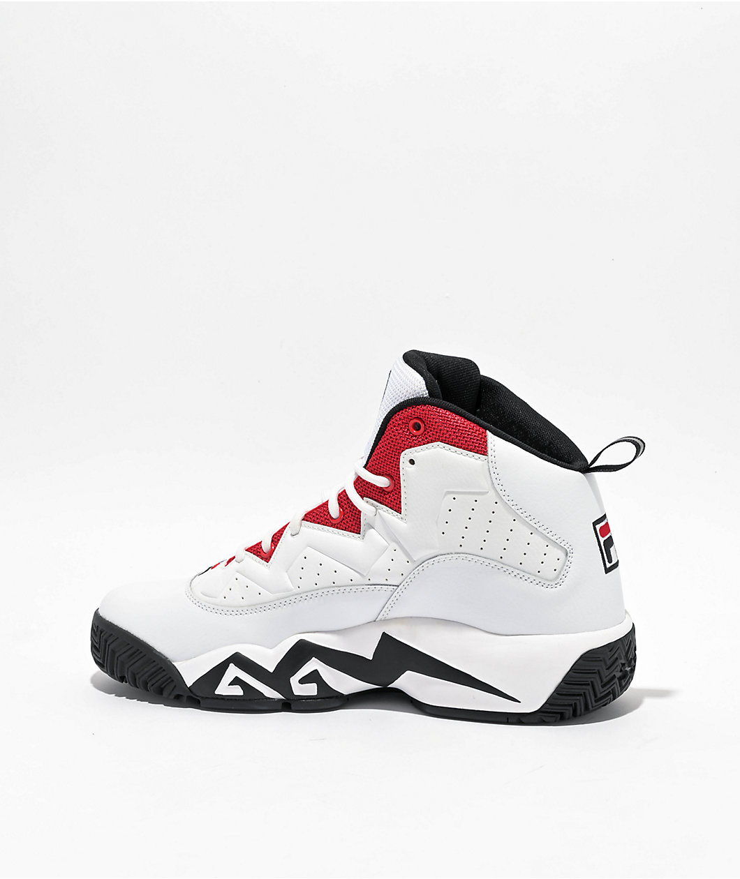 Fila MB White, Black & Fila Red High Top Shoes