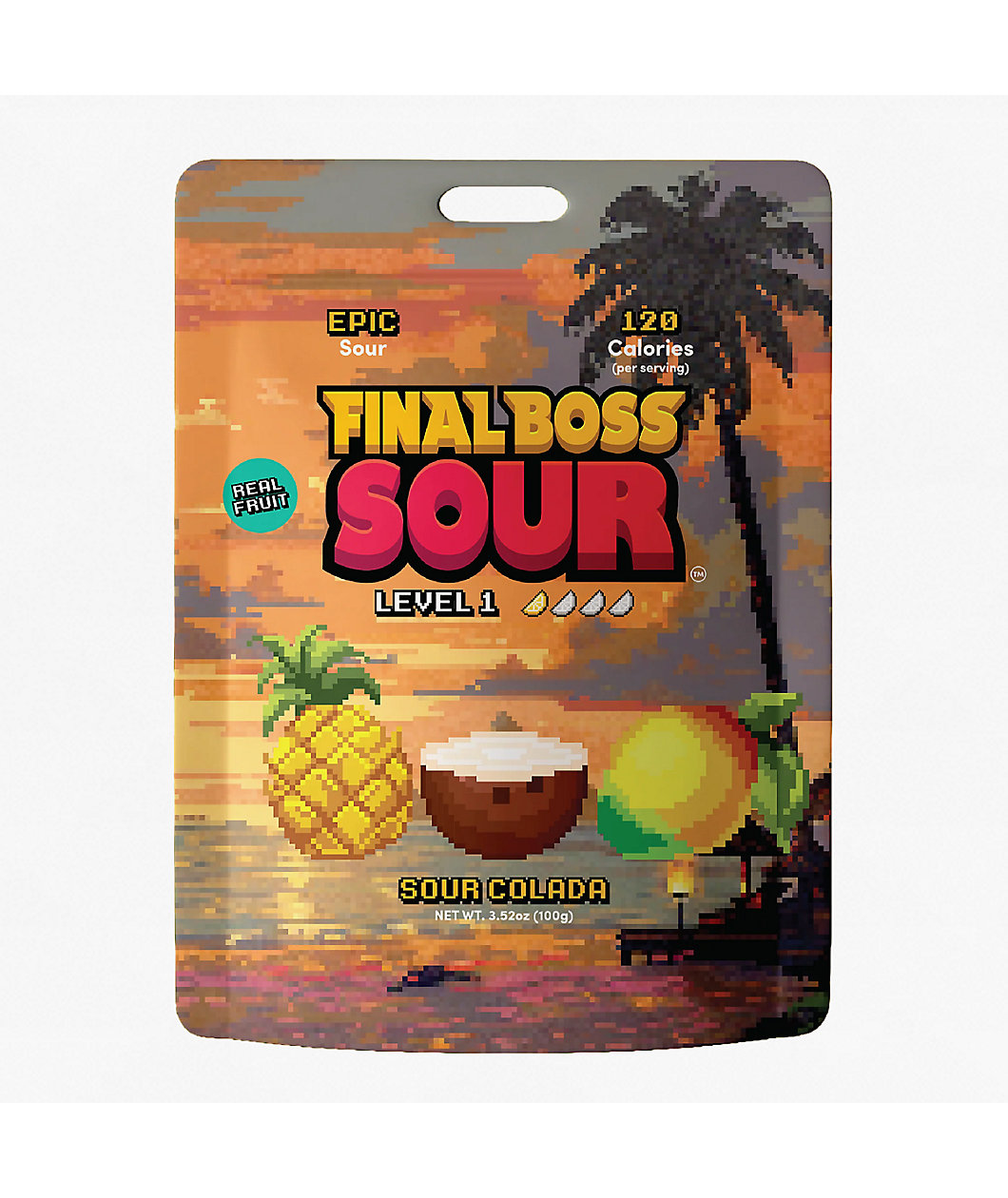 Final Boss Sour Level 1 Pina Colada Fruit Candy