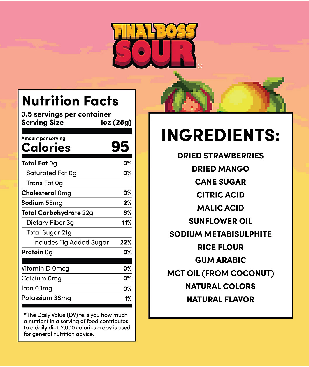 Final Boss Sour Level 2 Strawberry Mango Fruit Candy