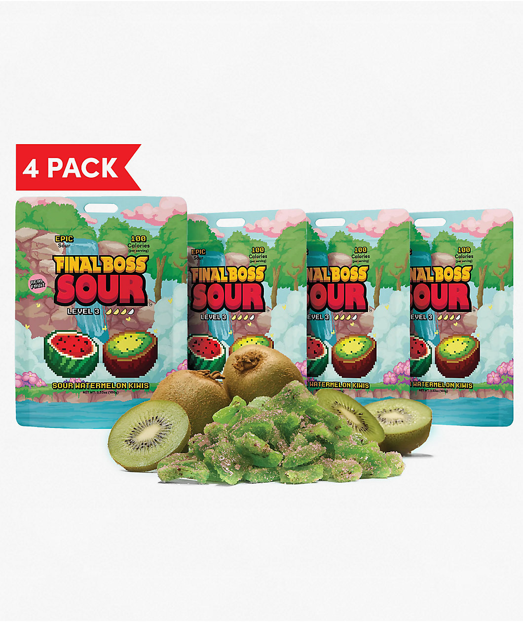 Final Boss Sour Level 3 Watermelon Kiwi Fruit Candy