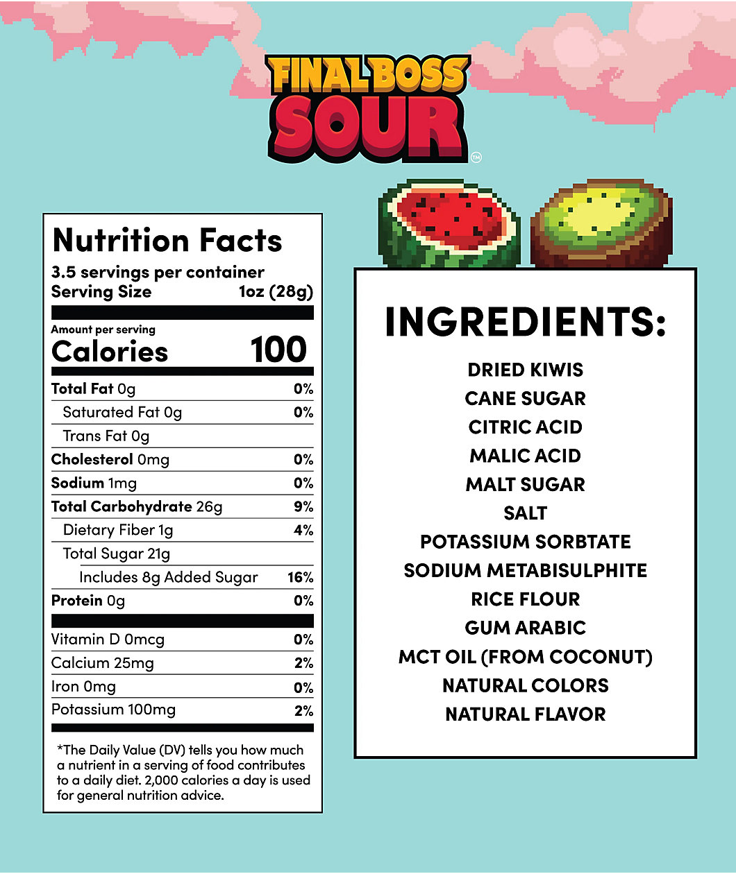 Final Boss Sour Level 3 Watermelon Kiwi Fruit Candy