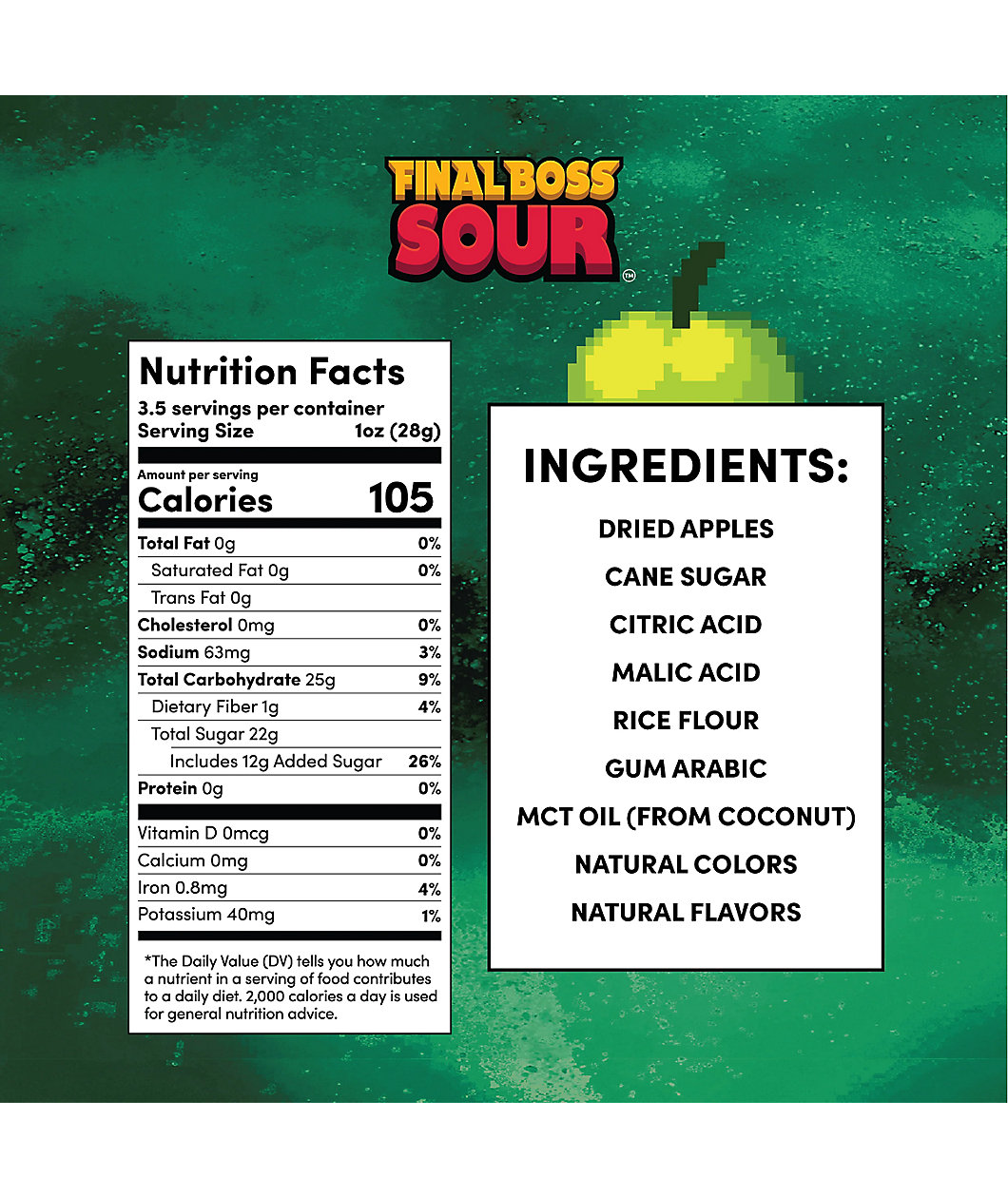 Final Boss Sour Level 4 Green Apple Fruit Candy