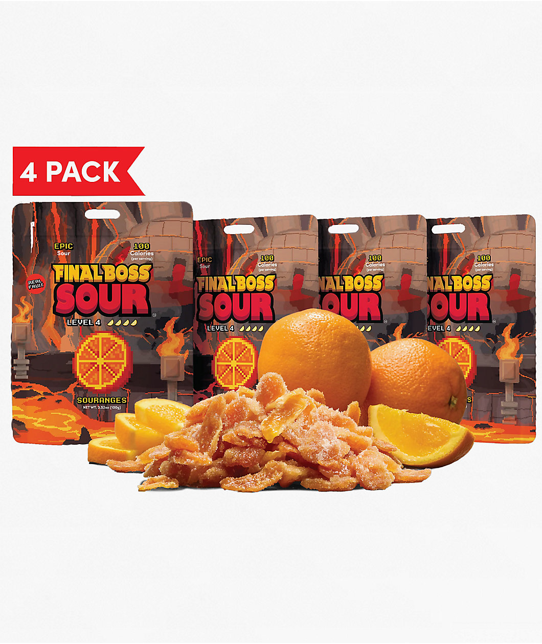 Final Boss Sour Level 4 Orange Fruit Candy