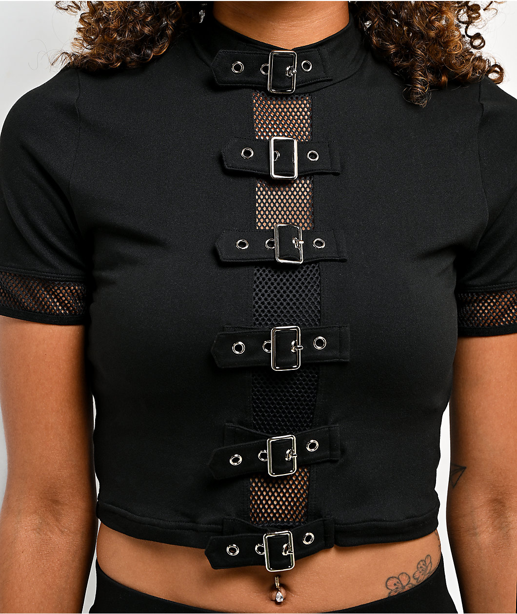 Forest Ink Winona Buckle Black Crop Top