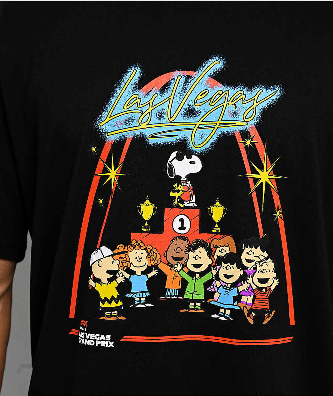 Formula 1 x Peanuts Podium Black T-Shirt
