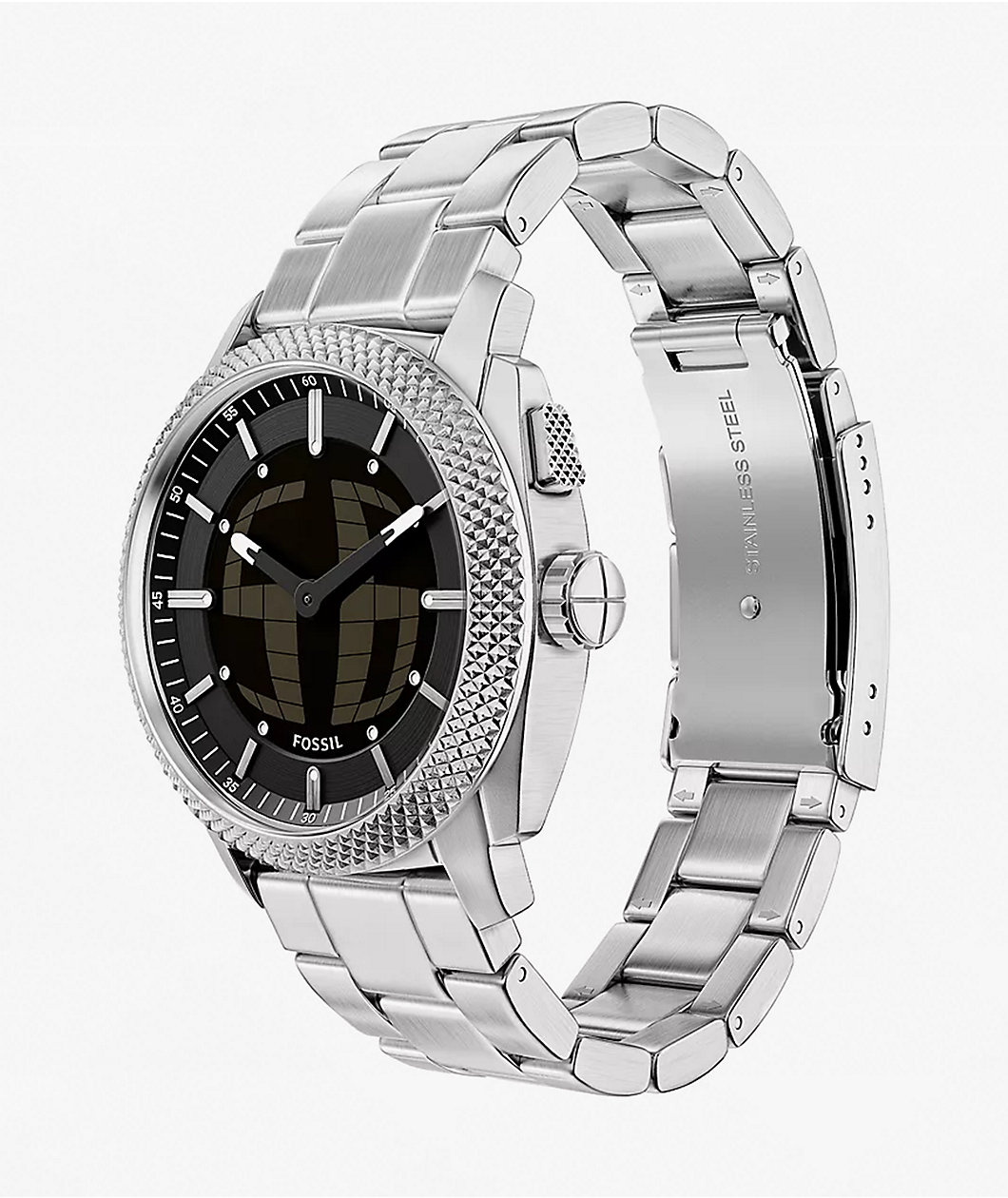 Fossil Big Tic Silver Analog & Digital Watch