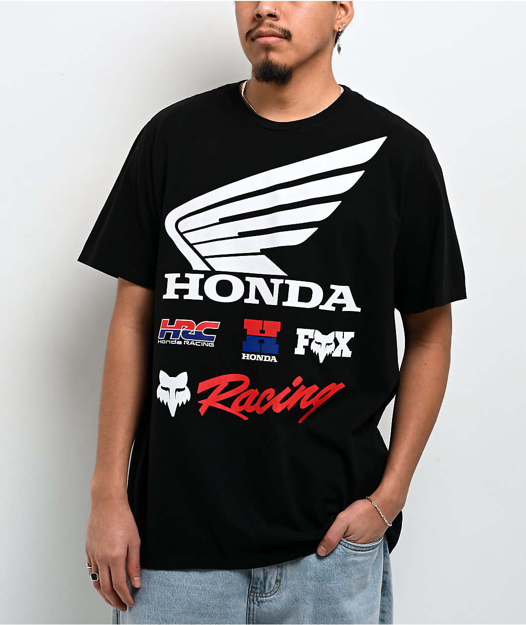 Fox Racing x Honda 195 Original Black T-Shirt