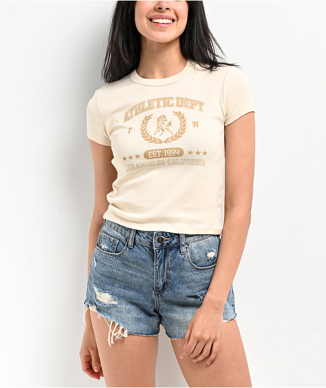 Freeworld Athena Athletic Dept. Natural Crop T-Shirt