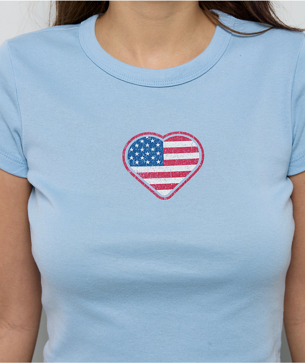 Freeworld Classically Pat Blue Crop T-Shirt