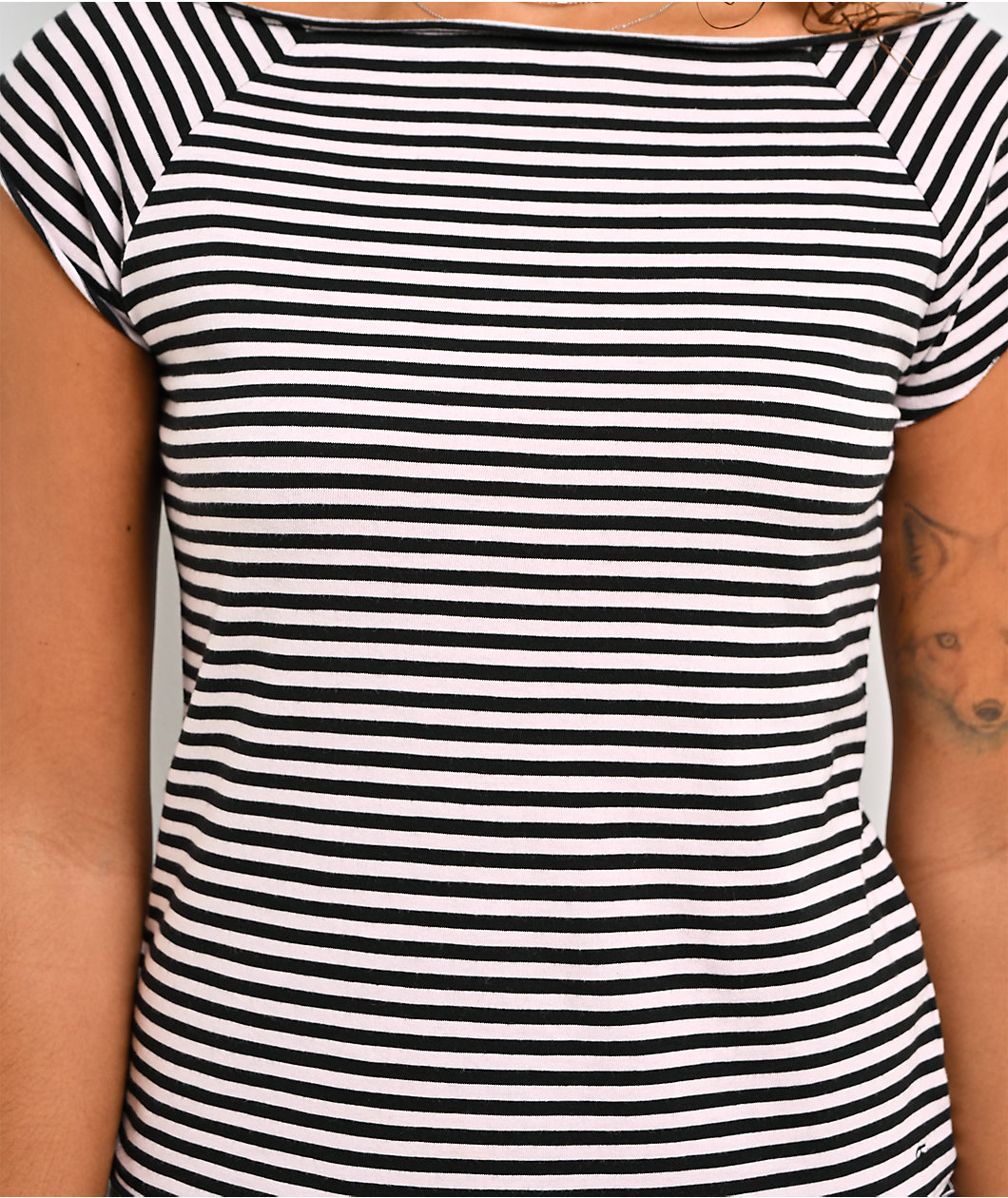 Freeworld Isabel Striped Pink & Black Top